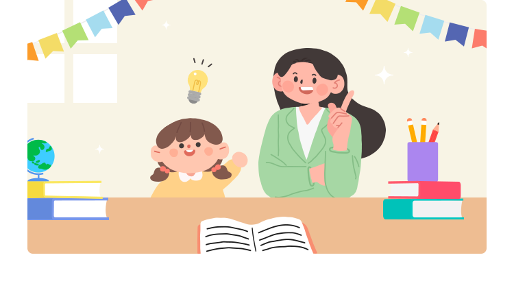 선생님과 어린아이 사진